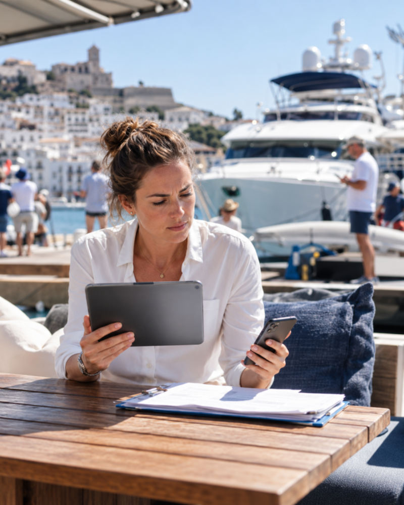 Invisible operational strain in a charter company during peak season at a marina en